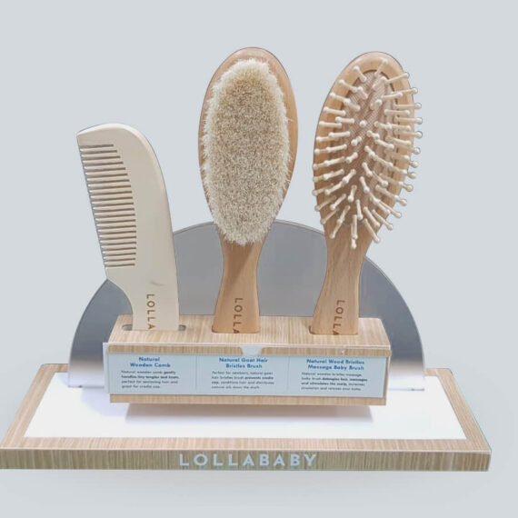 Merchandising & Shop Displays Lollababy Natural Wooden Hair Tools POSM